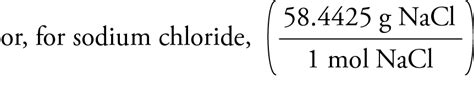 molar mass sodium chloride